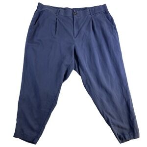 Torrid High Rise Taper Pants Women Sz 24 Purple Lyocell Linen Blend‎